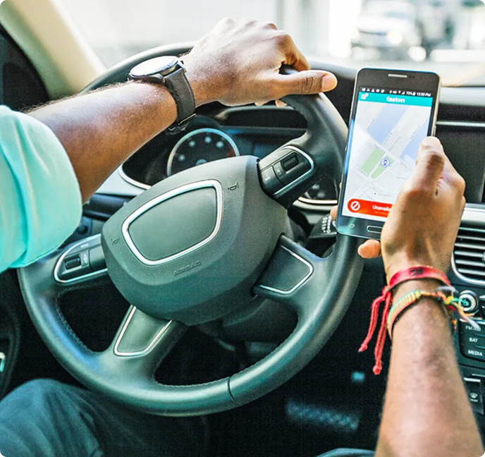 Driver using navigation app